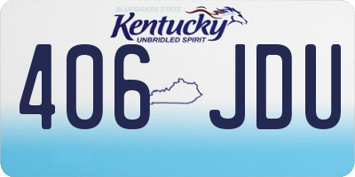 KY license plate 406JDU