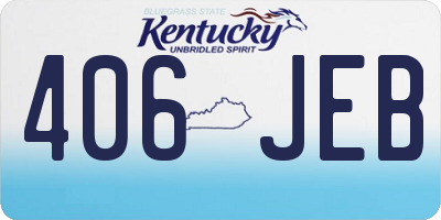 KY license plate 406JEB