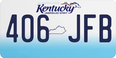 KY license plate 406JFB