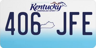 KY license plate 406JFE