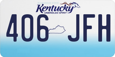 KY license plate 406JFH
