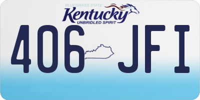 KY license plate 406JFI