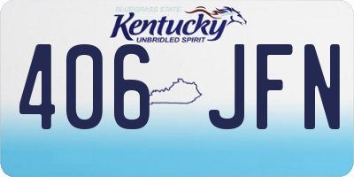 KY license plate 406JFN