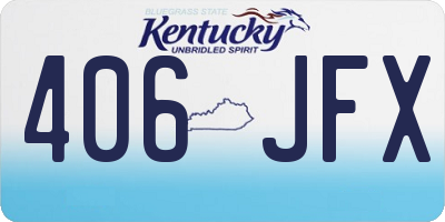 KY license plate 406JFX