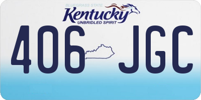 KY license plate 406JGC