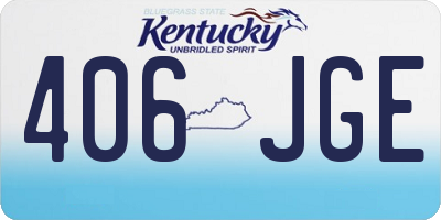 KY license plate 406JGE