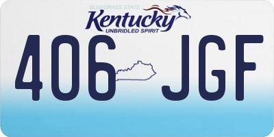 KY license plate 406JGF