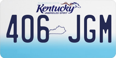 KY license plate 406JGM