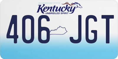 KY license plate 406JGT