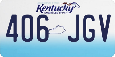 KY license plate 406JGV