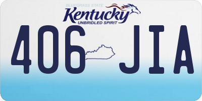 KY license plate 406JIA