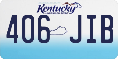 KY license plate 406JIB
