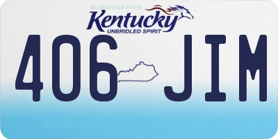 KY license plate 406JIM