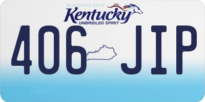 KY license plate 406JIP