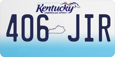 KY license plate 406JIR
