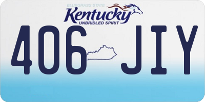 KY license plate 406JIY