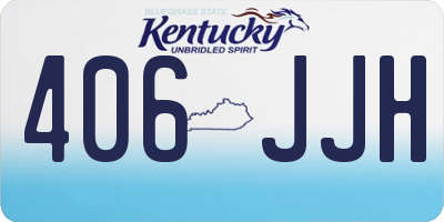 KY license plate 406JJH