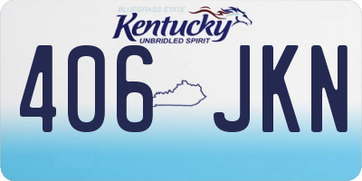 KY license plate 406JKN