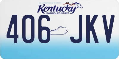 KY license plate 406JKV