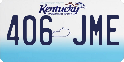 KY license plate 406JME