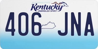 KY license plate 406JNA