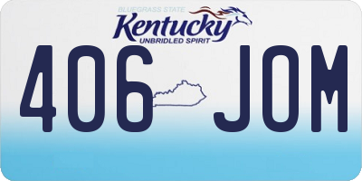 KY license plate 406JOM