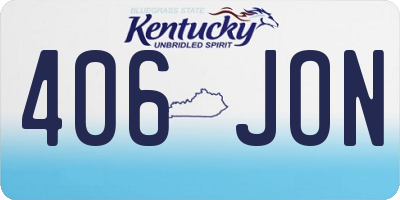 KY license plate 406JON
