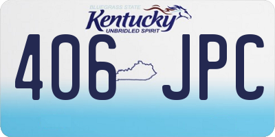 KY license plate 406JPC