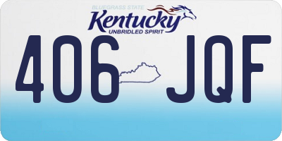 KY license plate 406JQF