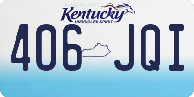 KY license plate 406JQI