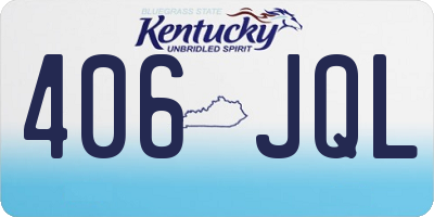 KY license plate 406JQL