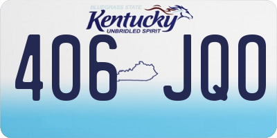 KY license plate 406JQO