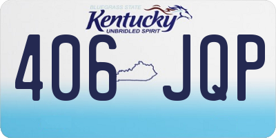 KY license plate 406JQP