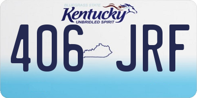 KY license plate 406JRF