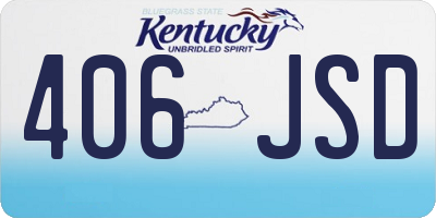 KY license plate 406JSD