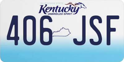 KY license plate 406JSF