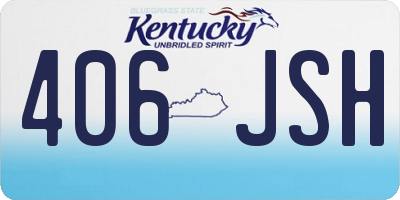 KY license plate 406JSH