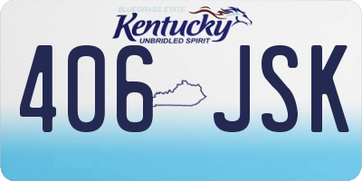 KY license plate 406JSK