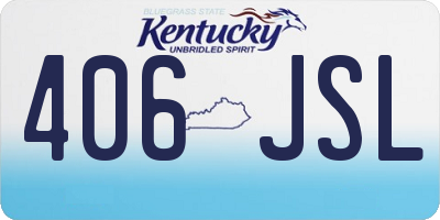 KY license plate 406JSL