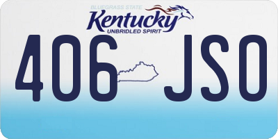 KY license plate 406JSO