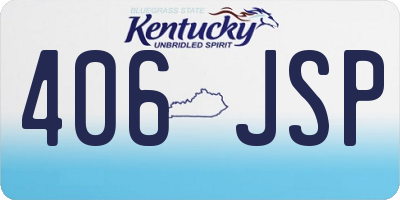 KY license plate 406JSP