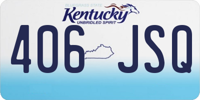 KY license plate 406JSQ