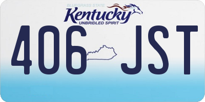 KY license plate 406JST