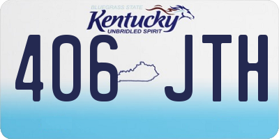 KY license plate 406JTH