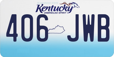 KY license plate 406JWB