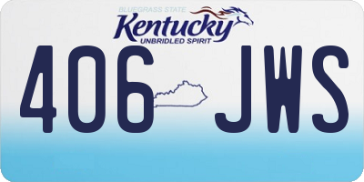 KY license plate 406JWS