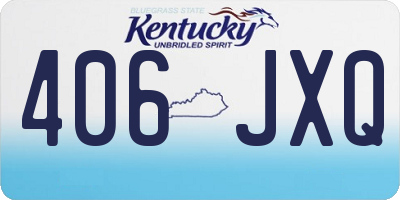 KY license plate 406JXQ