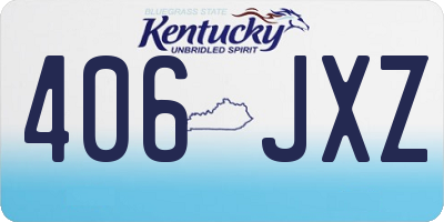 KY license plate 406JXZ