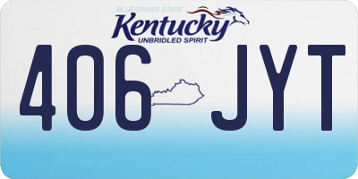 KY license plate 406JYT