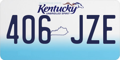 KY license plate 406JZE
